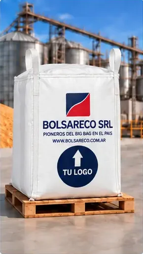 Big Bag BOLSARECO SRL sobre pallet con espacio para el logo del cliente